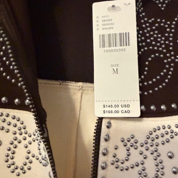NWT Anthropologie Studded Half-Zip Sweatshirt Size M - Picture 6 of 7